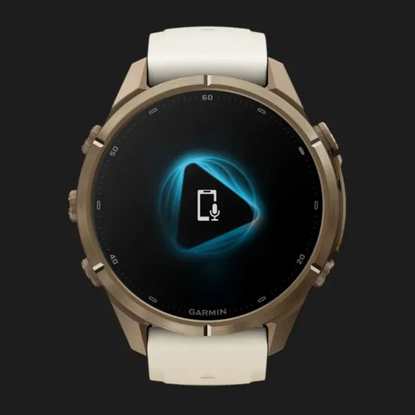 Garmin Fenix 9 Pro 43mm AMOLED Sapphire Autumn Gold Titanium with Cream/French Gray Silicone Band