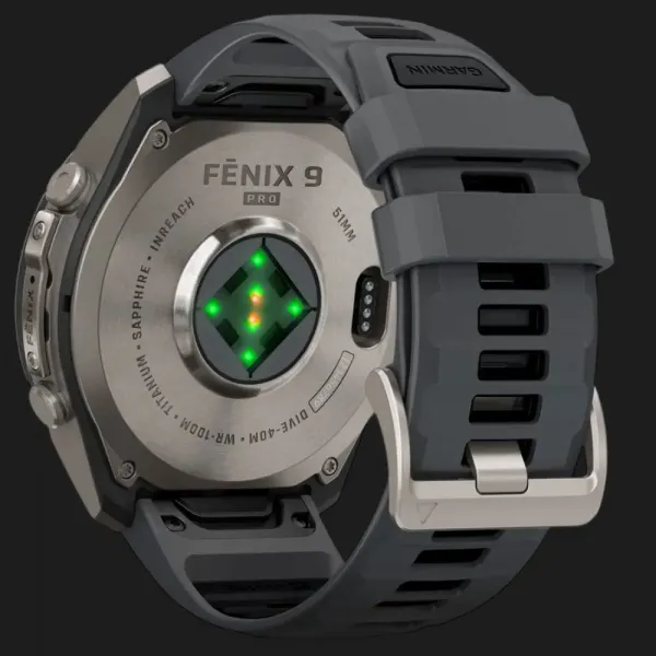 Garmin Fenix 9 Pro 51mm LTE AMOLED Sapphire Titanium with Graphite/Black Silicone Band