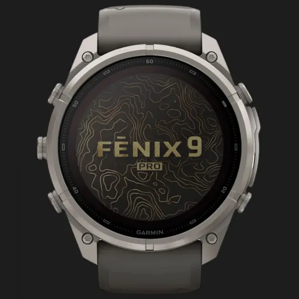 Garmin Fenix 9 Pro 51mm Sapphire Solar Titanium with Pebble Gray/Silver Gray Silicone Band