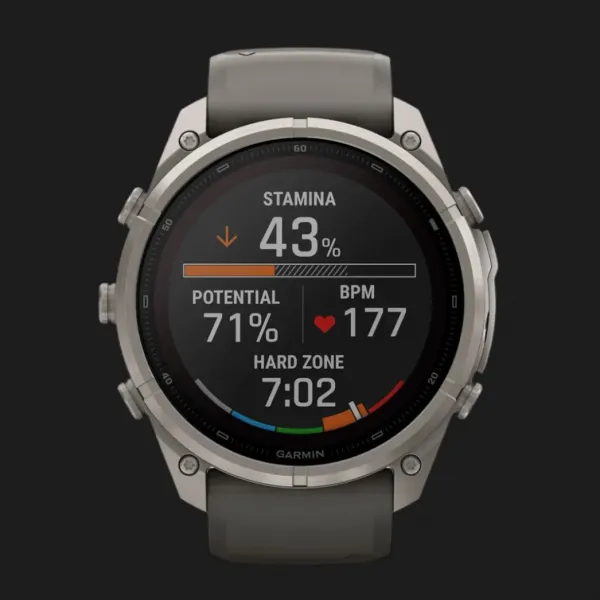 Garmin Fenix 9 Pro 51mm Sapphire Solar Titanium with Pebble Gray/Silver Gray Silicone Band