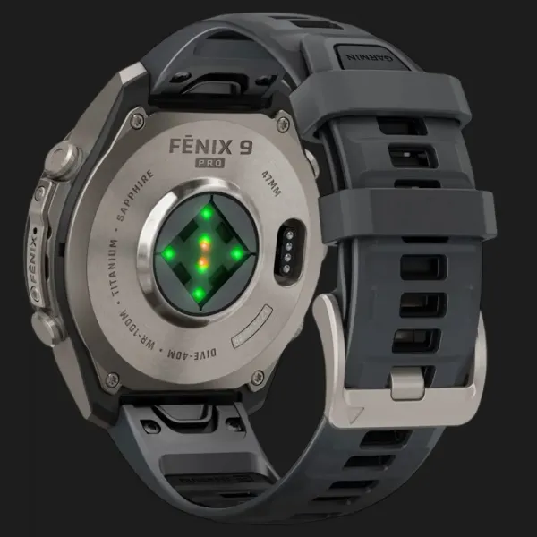 Garmin Fenix 9 Pro 47mm AMOLED Sapphire Titanium with Graphite/Black Silicone Band