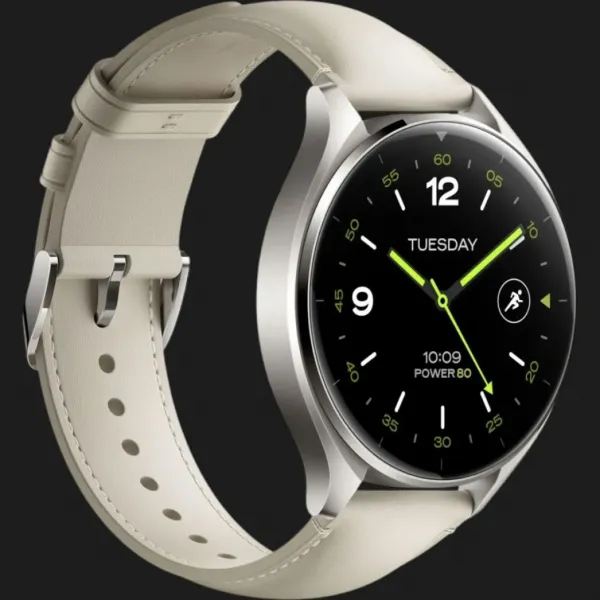 Xiaomi Watch 2 Titan Gray Case White Leather Strap (BHR9306GL)