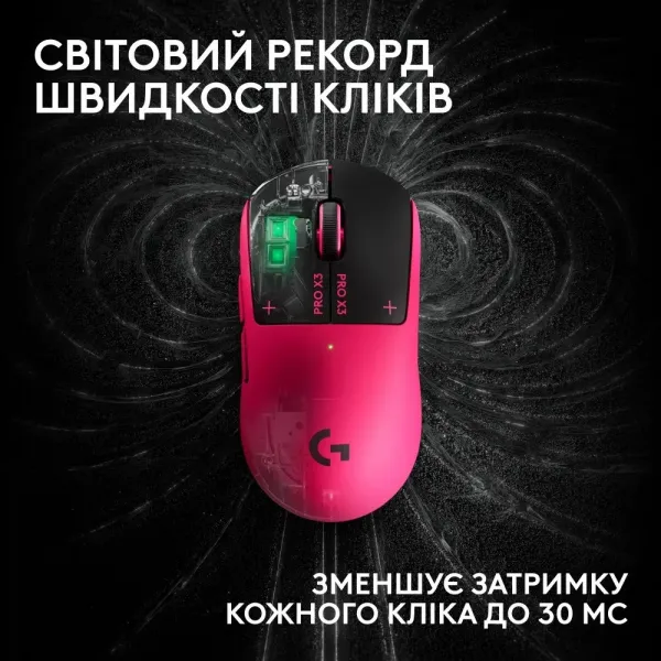 Ігрова миша Logitech G Pro X3 Superstrike Lightspeed Wireless (Pink Eclipse)