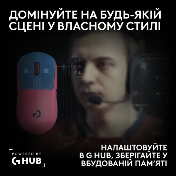Ігрова миша Logitech G Pro X3 Superstrike Lightspeed Wireless (Pink Eclipse)
