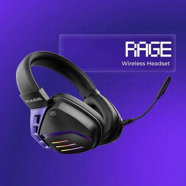Бездротова ігрова гарнітура Proove Gaming Rage (APP) (Black/Purple) (UA)