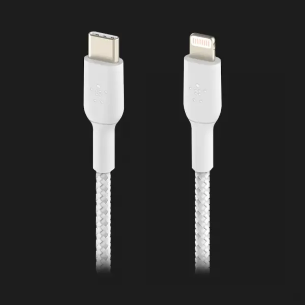 Кабель Belkin Braided USB-С to Lightning 1m (White)