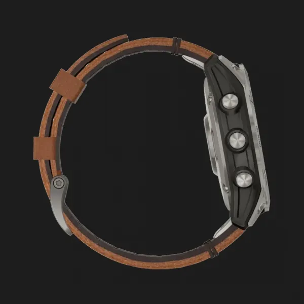 Garmin Fenix 7 Pro Sapphire Solar Titanium with Chestnut Leather Band