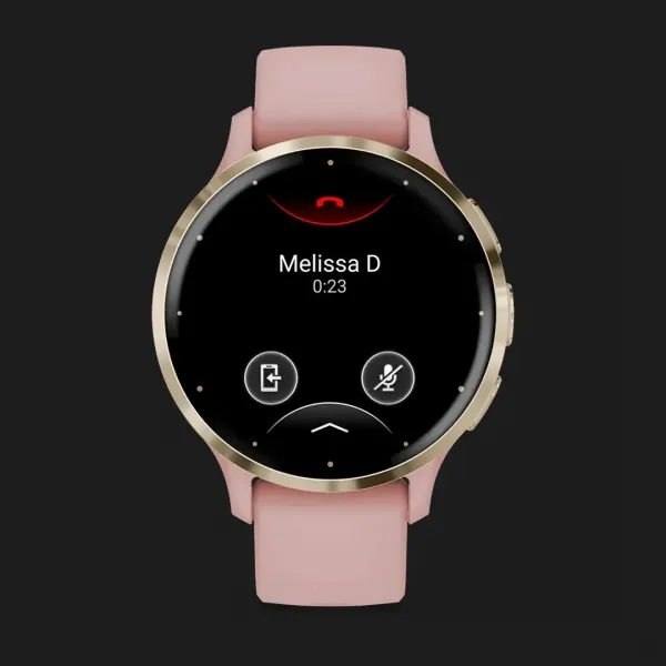 Garmin Venu 3S Soft Gold Stainless Steel Bezel with Dust Rose Case and Silicone Band