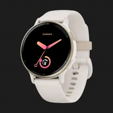 Garmin Vivoactive 5 Cream Gold Aluminum Bezel with Ivory Case and Silicone Band