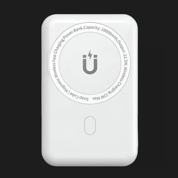 Портативний акумулятор Power Bank Wiwu Snap Cube 10000mAh MagSafe Wireless + Stand (White)