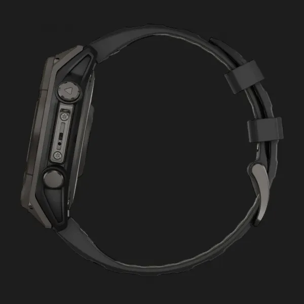 Garmin Fenix 8 47mm Solar Sapphire Carbon Gray DLC Titanium with Black/Pebble Gray Silicone Band