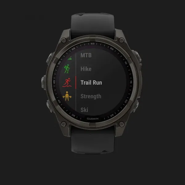 Garmin Fenix 8 51mm Solar Sapphire Carbon Gray DLC Titanium with Black/Pebble Gray Silicone Band