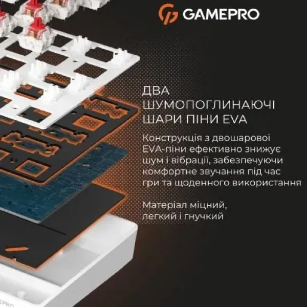 Ігрова клавіатура Gamepro Genesis Infinity (Black/White) (UA)