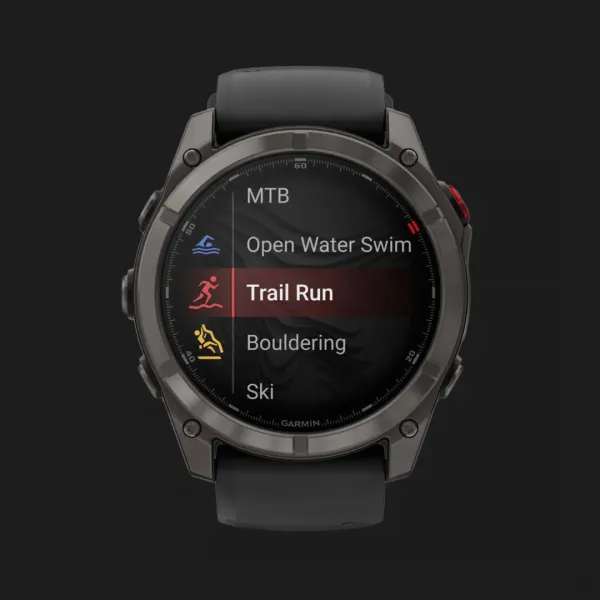 Garmin Fenix 8 Pro 51mm AMOLED Sapphire Carbon Gray DLC Titanium with Black/Pebble Gray Silicone Band