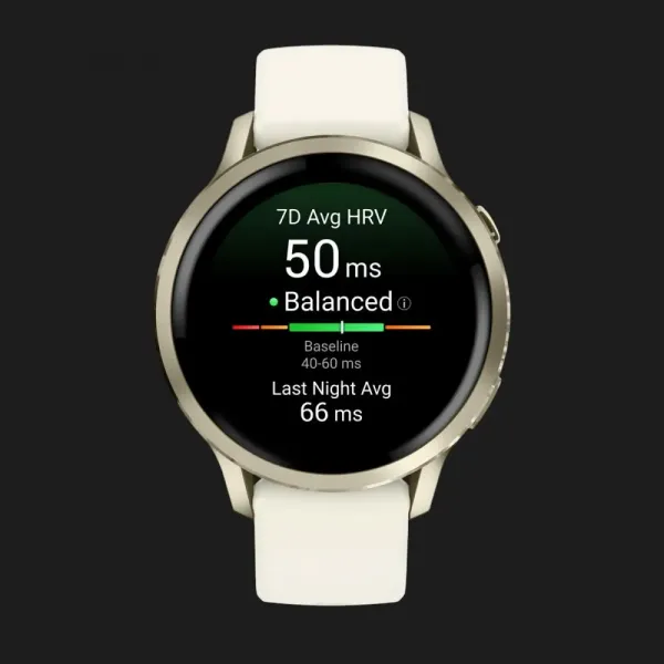 Garmin Venu 4 41mm Lunar Gold with Bone Silicone Band